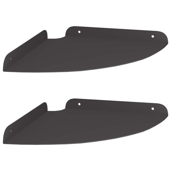 vidaXL Seinariiul riiuliga ladustamisega 2 pcs Must 24 x 24 x 2 cm