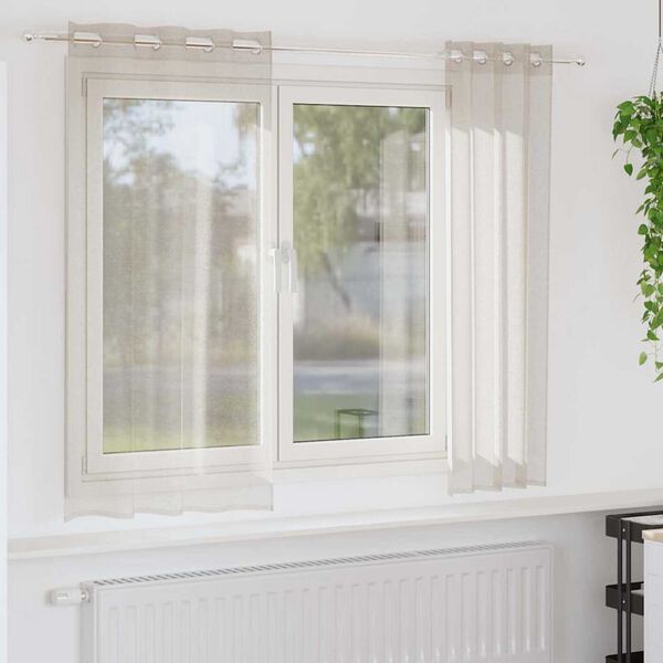 vidaXL Voile Kardin 2 pcs Liivakarva 175 x 140 cm Pol&uuml;ester