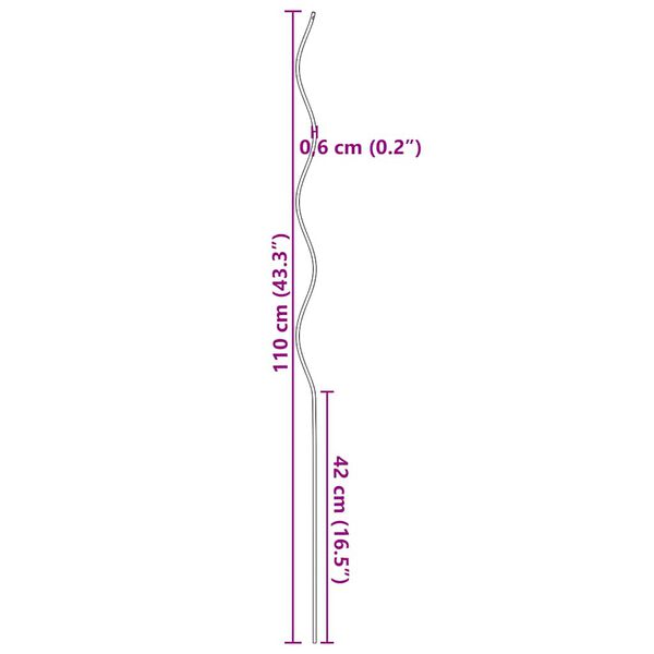 vidaXL spiraalsed taimetoed 20 tk, tsingitud teras, 110 cm