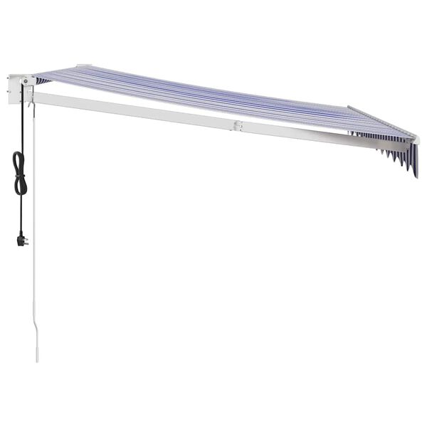 vidaXL automaatne sisset&otilde;mmatav varikatus sinine-valge 3x2,5 m