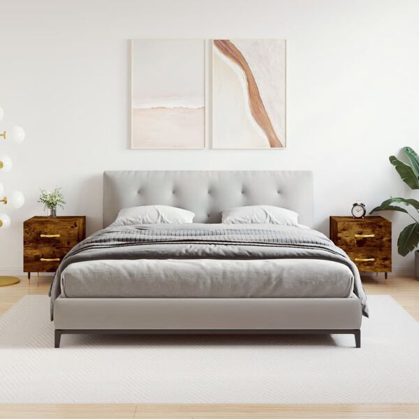 vidaXL &ouml;&ouml;kapid 2 tk, suitsutatud tamm, 40 x 35 x 47,5 cm, tehispuit