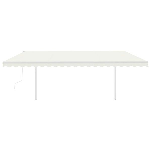 vidaXL automaatne varikatus LED, tuuleandur, 5 x 3 m, kreemjas