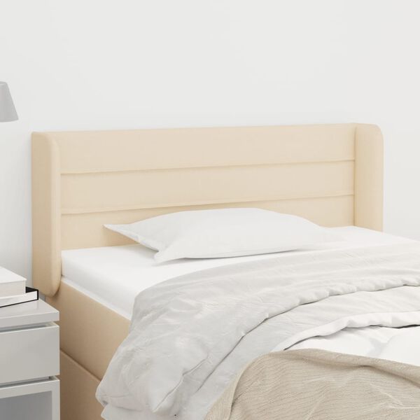 vidaXL voodipeats servadega, kreemjas, 93x16x78/88 cm, kangas