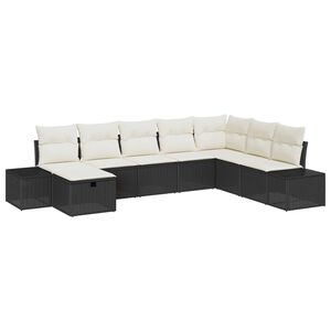 vidaXL Aia Diivanikomplekt padjaga 8 pcs Must Pol&uuml;rooster