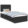 vidaXL Voodi raam sahtliga peaga Must 90 x 200 cm Inseneripuit