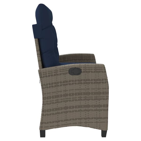 vidaXL allalastav aiapink koos istmepadjaga, hall, pol&uuml;rotang