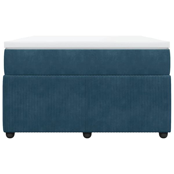 vidaXL kontinentaalvoodi madratsiga, tumesinine, 120x200 cm, samet