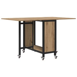 vidaXL Kokkupandav s&ouml;&ouml;gilaud ratastega 130 x 80 x 76,5 cm teras PB