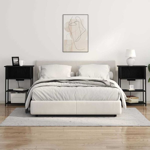 vidaXL &Ouml;&ouml;lambi kapp Must tamm 55 x 31 x 76 cm Tehispuit