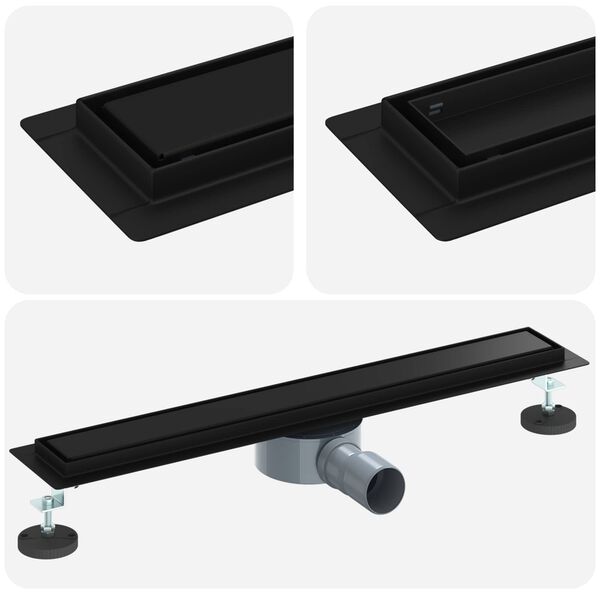 vidaXL Dushi &auml;ravool 2-in-1 koos 360&deg; sifooniga Must 60 cm