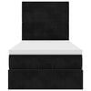 vidaXL Ottomani voodiraam madratsitega, must, 90x190 cm, samet