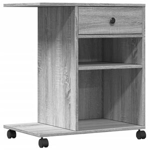 vidaXL ratastega printerialus, hall Sonoma tamm, 60x40x68,5 cm