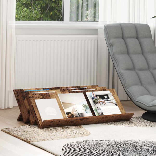 vidaXL Ajakirja riiul riiuliga Vana puit 90 x 53 x 28,5 cm Tehispuit