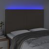 vidaXL LED-voodipeats, pruunikashall, 144x5x118/128 cm, kangas