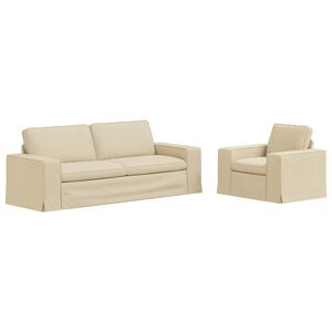 vidaXL Diivanikomplekt 2 pcs cream 222 x 80 x 82 cm kangas