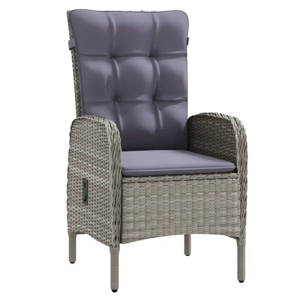 vidaXL 7-osaline aiam&ouml;&ouml;bli komplekt patjadega, hall ja must