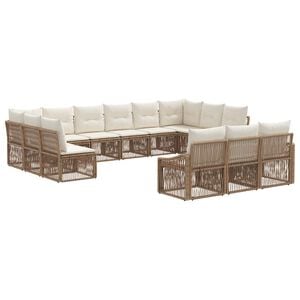 vidaXL Aia Diivanikomplekt 13 pcs Beež pol&uuml;rotang