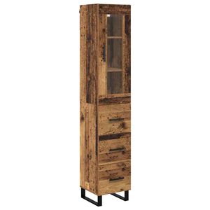 vidaXL K&otilde;rgushein sahtliga Vana puit 34,5 x 34 x 180 cm Tehispuit