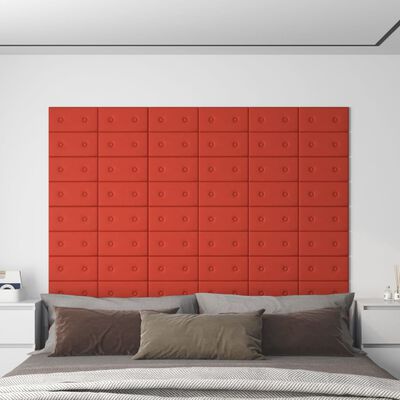 vidaXL seinapaneelid 12 tk, punane, 30 x 15 cm, kunstnahk, 0,54 m²