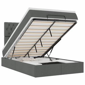 vidaXL ottomani voodi madratsita ja LED, tumehall, 120x200 cm, kangas