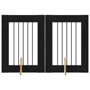 vidaXL Koerav&auml;rav koos aluspuudega 2 pcs Must tamm 60 x 80 cm