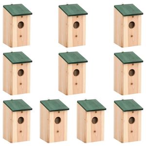 vidaXL lindude pesakastid, 10 tk, nulupuit 12 x 15 x 22 cm