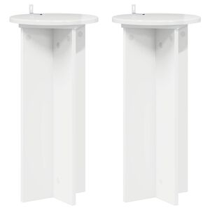 vidaXL Taimede alus 2 pcs K&otilde;rgl&auml;ikega valge 29,5 x 29,5 x 60 cm