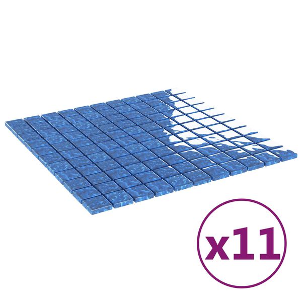 vidaXL Mosaiik Plaat 11 pcs Sinine 50 x 50 cm Klaas
