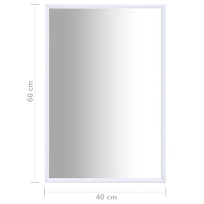 vidaXL peegel, valge, 60 x 40 cm