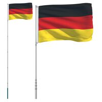 vidaXL Saksamaa lipp ja lipumast, 5,55 m, alumiinium
