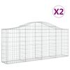 vidaXL kaarekujulised gabioonkorvid 2 tk, 200x30x80/100 cm, raud