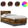 vidaXL Voodi raam peaga Suitsetatud tamm 90 x 190 cm Tehispuit