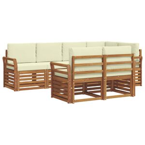 vidaXL Nurgadiivanikomplekt padjaga 7 pcs Looduslik ja kreem