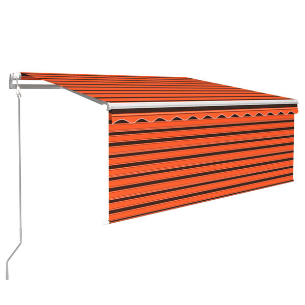 vidaXL automaatne varikatus, LED, tuuleandur 3x2,5 m oranž/pruun