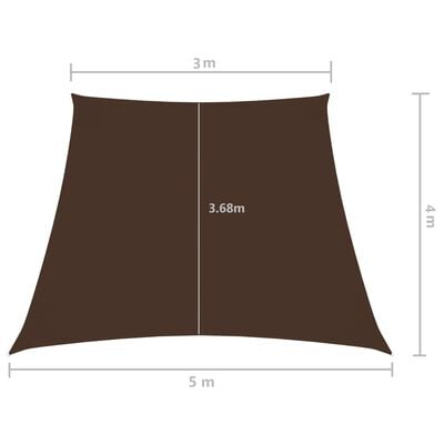 vidaXL oxford-kangast päikesepuri trapets, 3/5x4 m pruun