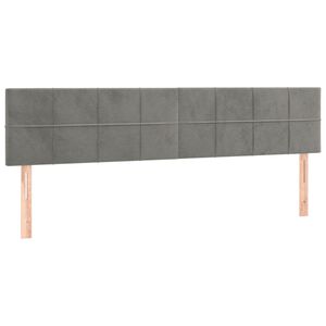 vidaXL voodipeatsid, helehall, 180x5x78/88 cm, samet