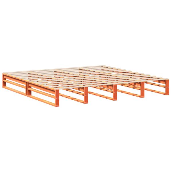 vidaXL voodiraam ilma madratsita, vahapruun, 200 x 200 cm, m&auml;nnipuit