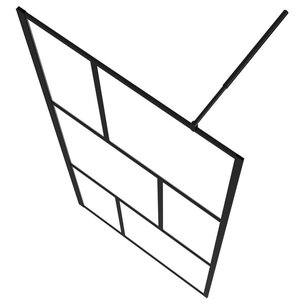 vidaXL dušinurga sein, karastatud klaas, must, 90 x 195 cm