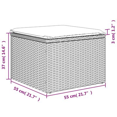 vidaXL aiatumba istmepadjaga, hall, 55 x 55 x 37 cm, polürotang