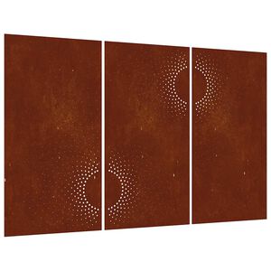 vidaXL aia seinakaunistus, 3 osa, 105x55 cm, Corteni teras, p&auml;ike