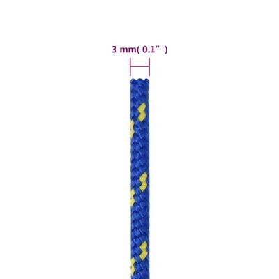 vidaXL paadiköis, sinine, 3 mm, 50 m, polüpropüleen