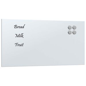 vidaXL seinakinnitusega magnettahvel, valge , 60 x 30 cm, klaas