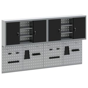 vidaXL T&ouml;&ouml;riistakappide komplekt 6 pcs Must Pulberv&auml;rvitud teras