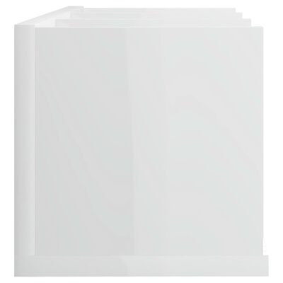 vidaXL CD-seinariiul, kõrgläikega valge, 75 x 18 x 18 cm, puitlaastplaat