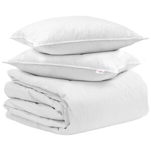 vidaXL Teki komplekt padjaga 3 pcs Valge Down Feather