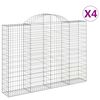 vidaXL kaarekujulised gabioonkorvid 4 tk, 200x30x140/160 cm, raud
