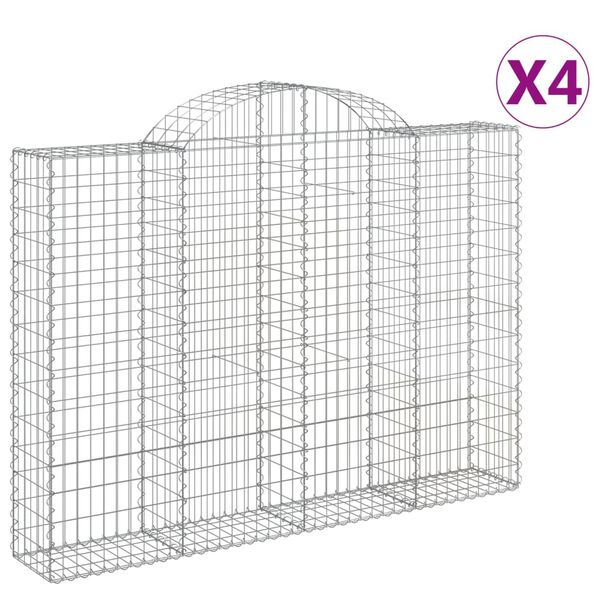 vidaXL kaarekujulised gabioonkorvid 4 tk, 200x30x140/160 cm, raud