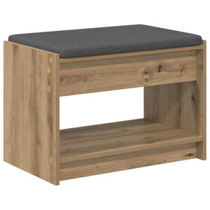 vidaXL Hallipink padjaga riiuliga K&auml;sit&ouml;&ouml; Tamm 63 x 38 x 45 cm