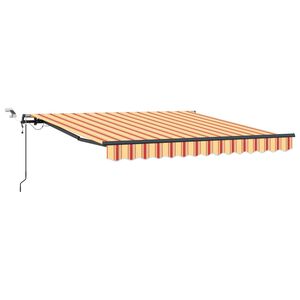 vidaXL Kokkuvolditav varikatus Kollane ja oranž 300 x 250 cm Pol&uuml;ester