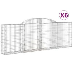 vidaXL kaarekujulised gabioonkorvid 6 tk, 300x30x100/120 cm, raud